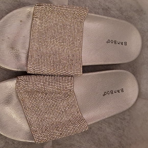 Silver Rhinestone Sandals - Picture 3 of 7